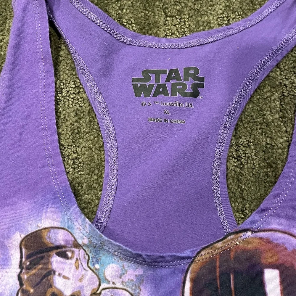New Disney Star Wars Purple Racerback Tank Top and matching bottoms Women’s XL - Picture 5 of 8